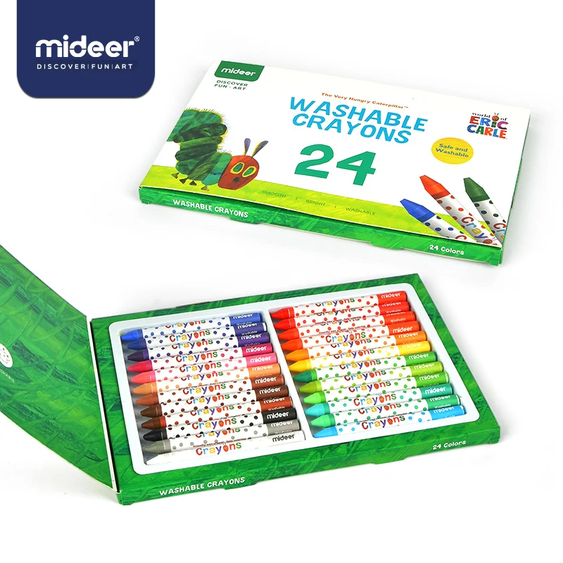 Детские игрушки Mideer для рисования 12/24 цветов моющиеся мелки безопасный и