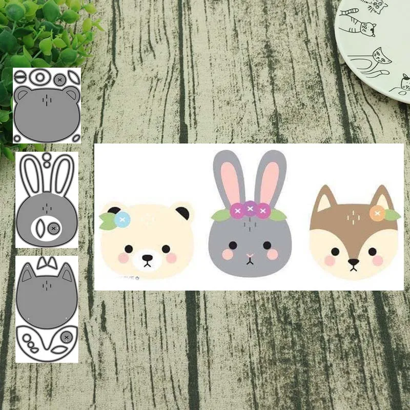 Bear Rabbit Fox Metal Cutting Frame Templates for DIY Scrapbooking Embossing Paper Die Cut Wedding Cards Photo Album Craft Dies | Дом и сад