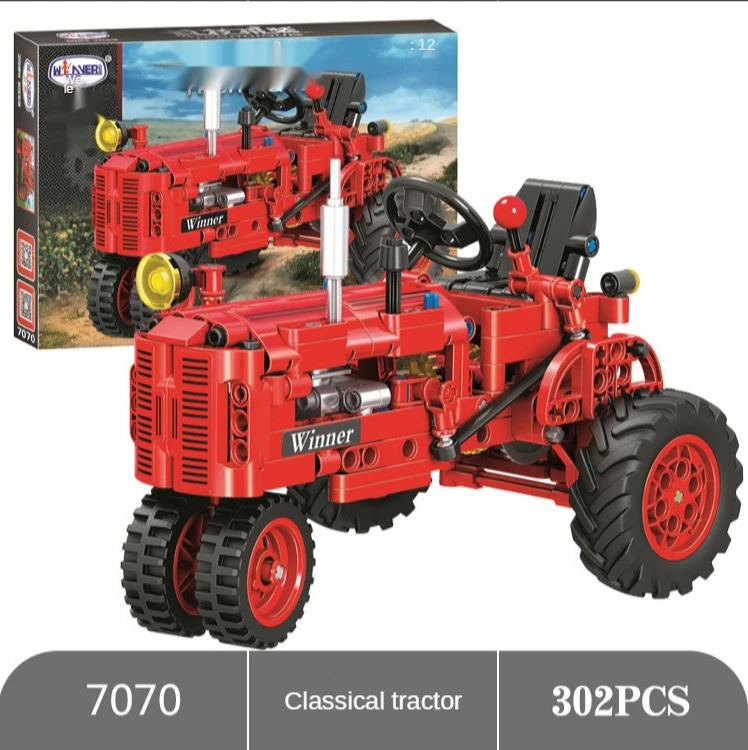 

Science and technology series small particle classical tractor model children's educational assembly mosaic building block toys