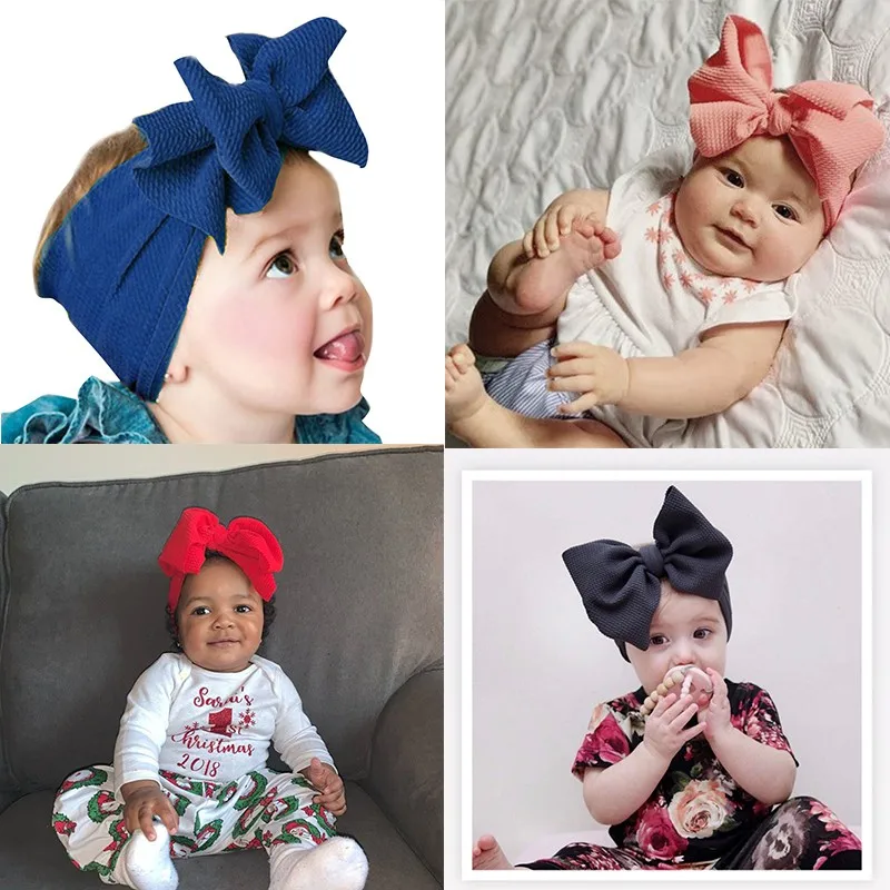 

Baby Girls Toddler Turban Kids Solid Headband Hair Band Bow Accessories Headwear Apparel Photography for Children