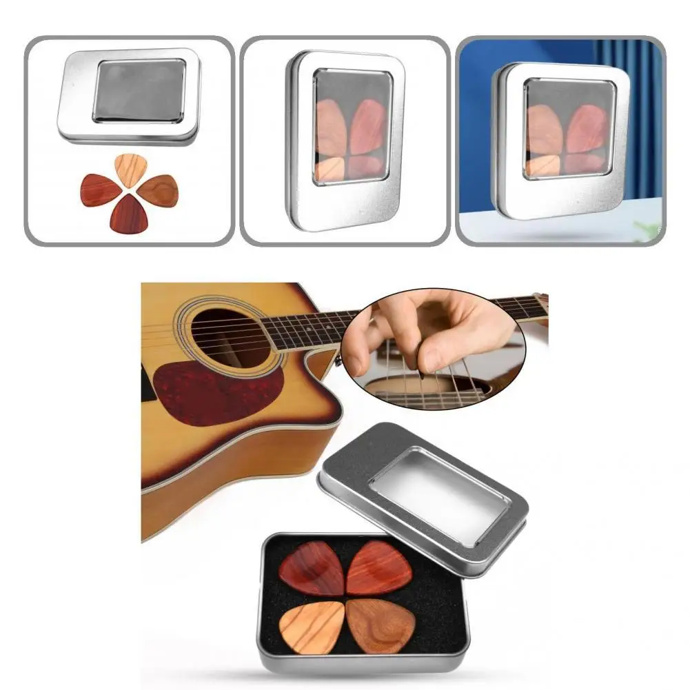 

Guitar Pick Non-Deformed Wood Part Finger Pickup Bass Thumb Picks Guitar Wood Pick Guitar Thumb Pick 4Pcs/Set