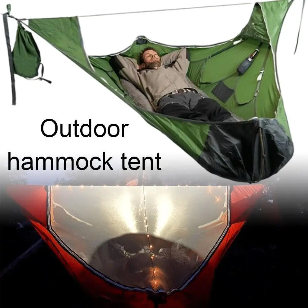 

Flat Sleep Hammock Tent With Bug Net And Suspension Kit Outdoor Camp Super long Camping Portable Hammock with Mosquito Net