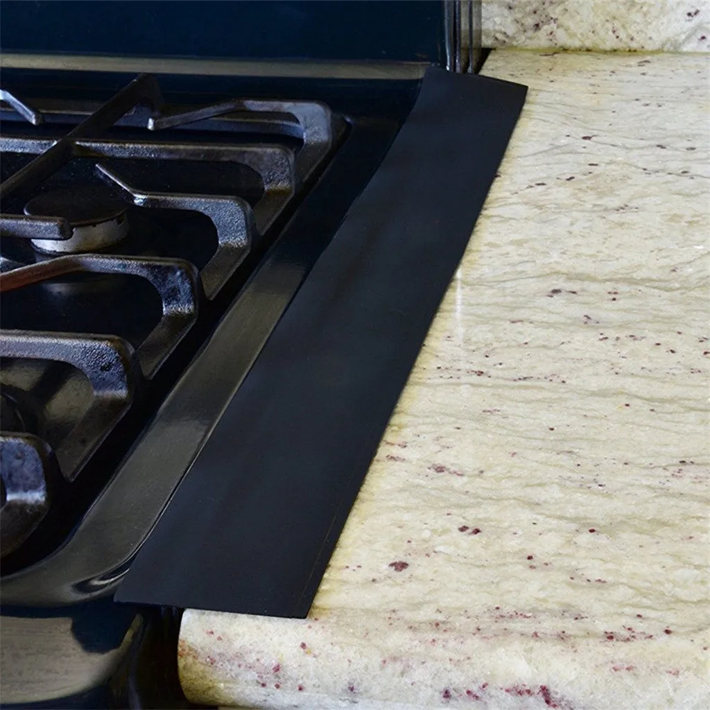 

Flexible Stove Counter Gap Cover Silicone Rubber Kitchen Oil-gas Slit Filler Heat Resistant Mat Oil Dust Water Seal 63.5X5.5X1cm