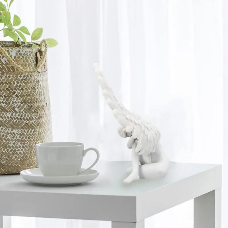 

White Flying Angel Resin Decoration Resin Ornaments Garden Home Decoration Crafts Compact And Durable For Home Garden
