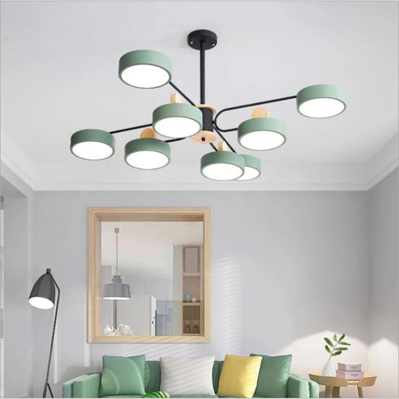 

Modern Ceiling Lights Simple Living Room Fashion Atmosphere New Restaurant Home Hall Bedroom Creative Personality Macaron Lamps