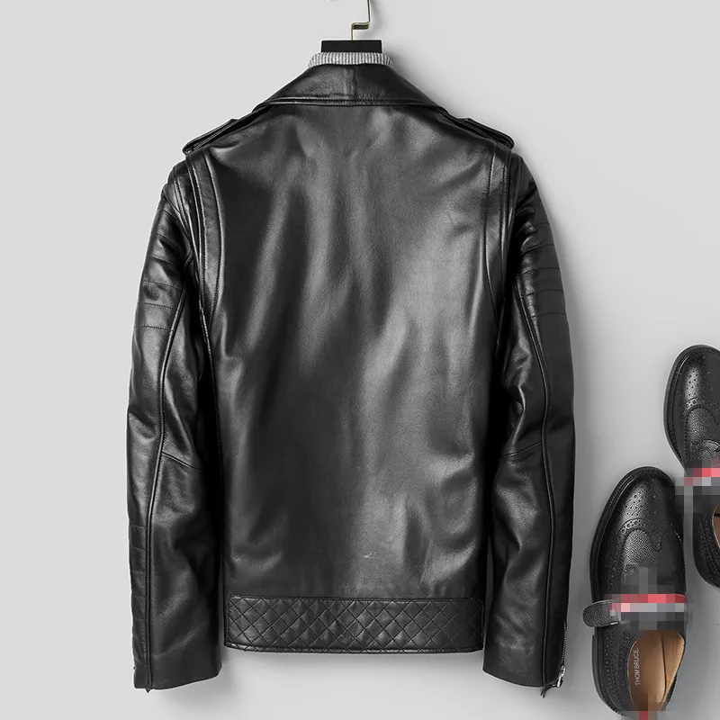 

Genuine Leather Autumn Winter Jacket Real Sheepskin Coat for Men Streetwear Motorcycle Jackets L12-2200 MY1623