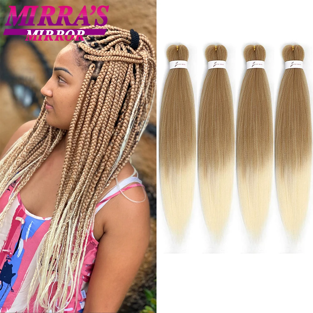 

Mirra's Mirror 26 Inch Jumbo Braid Synthetic Braiding Hair Ombre Jumbo Hair Extension For Women DIY Hair Braids Pink Blond