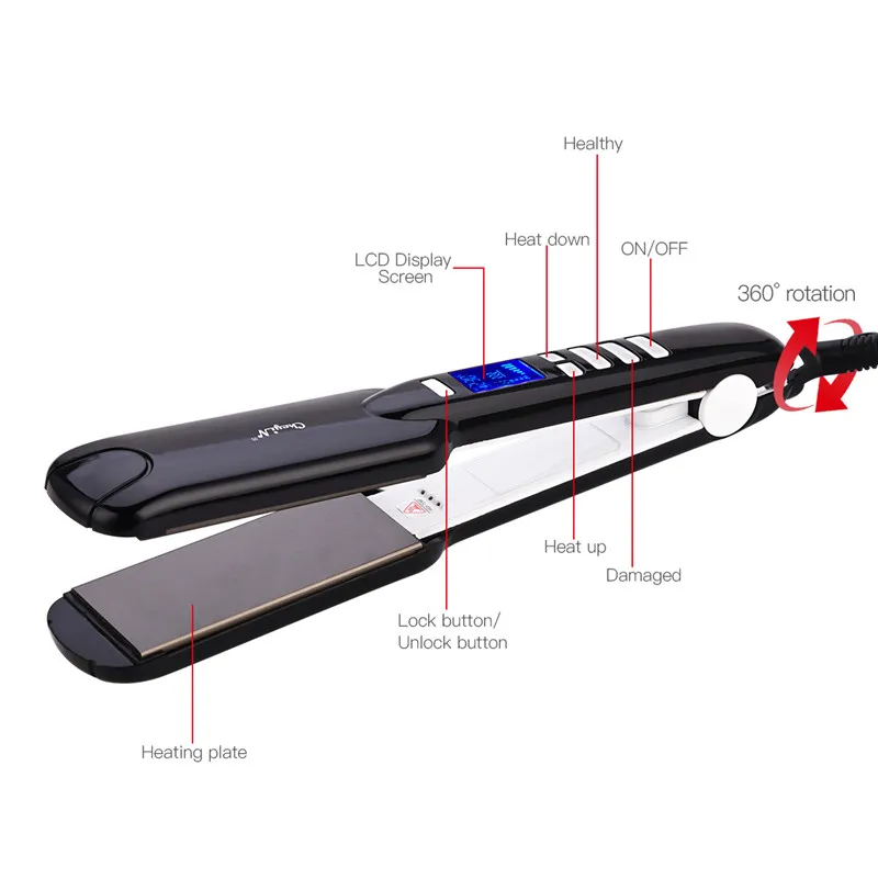 Профессиональный 2 в 1 Портативный бигуди для волос выпрямитель утюжок