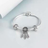 genuine 925 sterling silver fashion with heart button bracelet fit original pan charm female diy jewelry