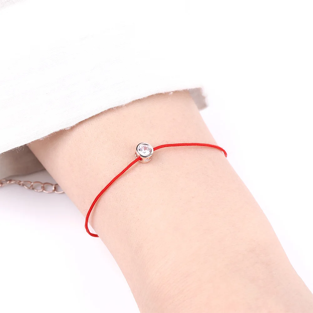 Красные браслеты из заплетенной кожи простой белый камень Ручная Веревка