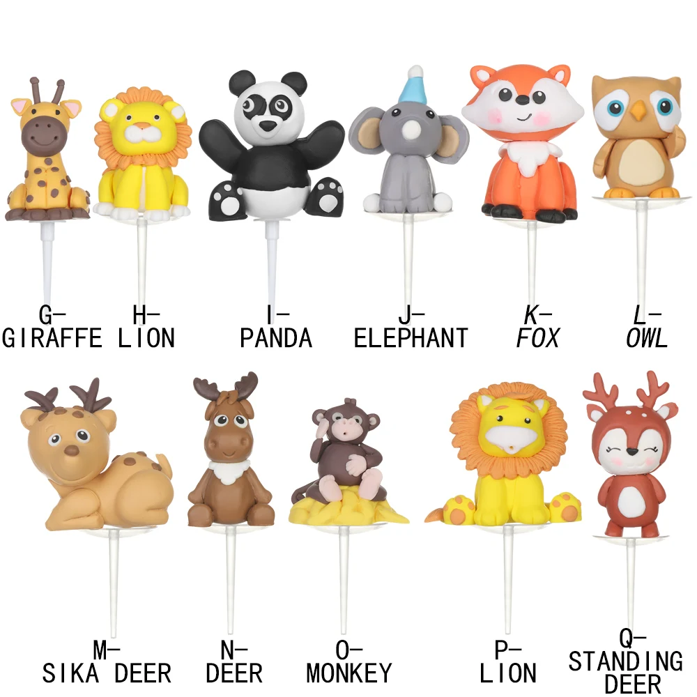 1 шт. милые торты в виде животных из зоопарка украшения на день рождения для детей