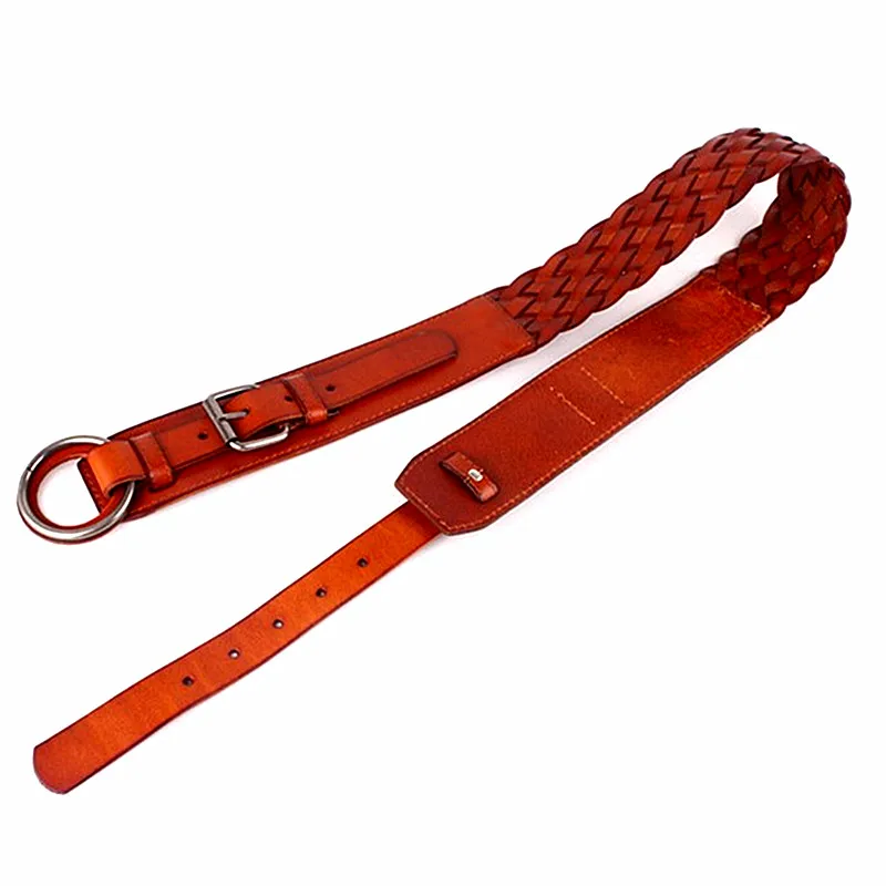 

style Fashion women real leather belt super wide Genuine Cowhide braided round head Wasit Belt winter coat Belts Waist sealing