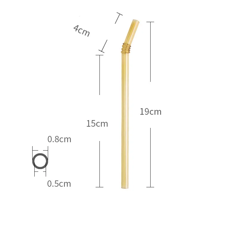 Креативные цветные прозрачные стеклянные соломенные принадлежности соломенная