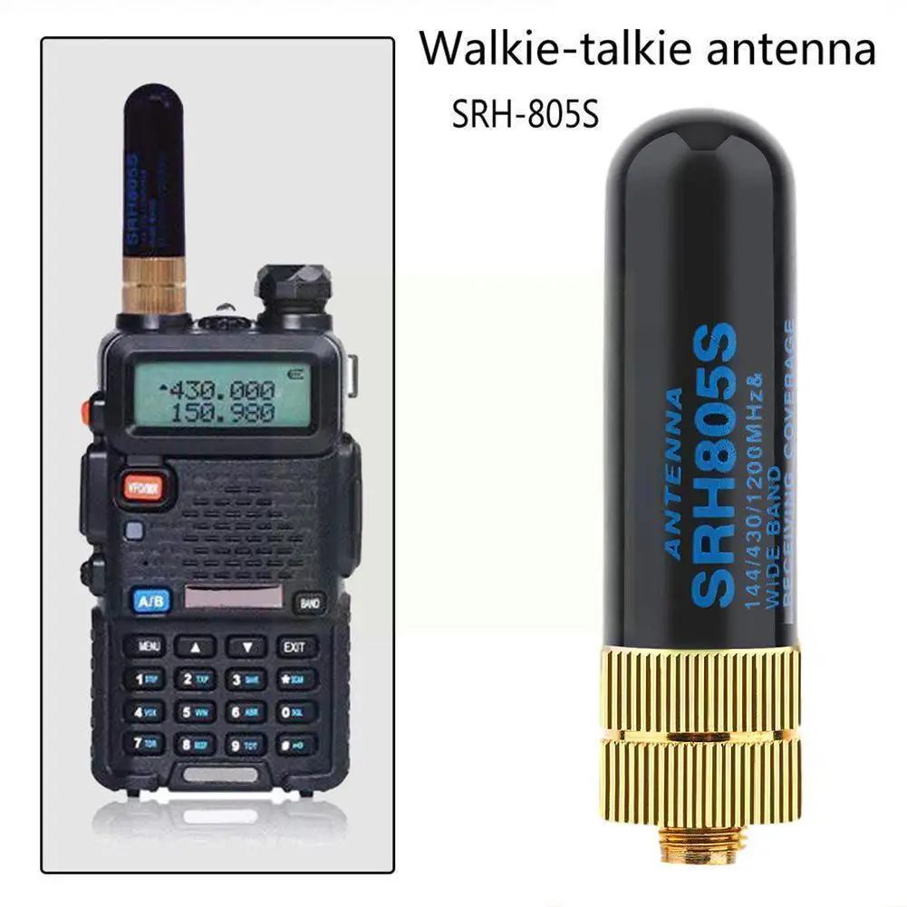 

Двухдиапазонная Антенна UHF VHF SRH805S SMA, радио UV-5R, Walkie 2107, для TK3107 888S, для рации Baofeng UV-82, Y1S8, 1 шт.