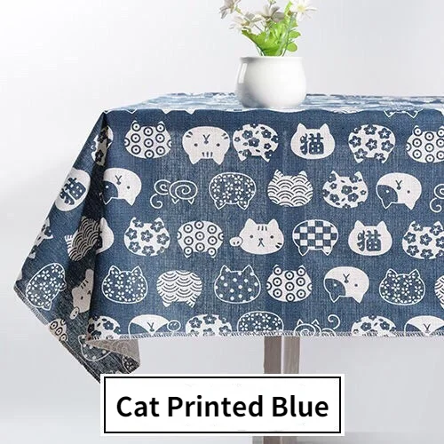 

Tablecloth Rectangular 150cm Cat Print Cartoon Japan Style Table Cover Home Decorative Classic Table Cloth Square Coffee Dining