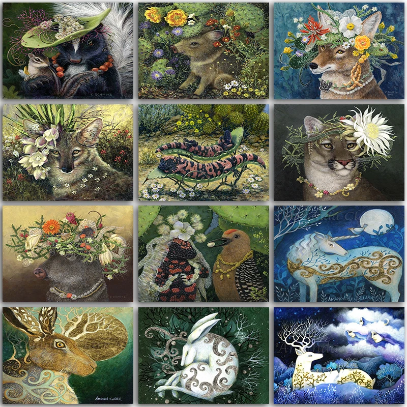 

5D DIY Diamond Painting Kit animal flower rabbit Fox unicorn Full Square&Round Diamond mosaic embroidery Cross stitch home decor