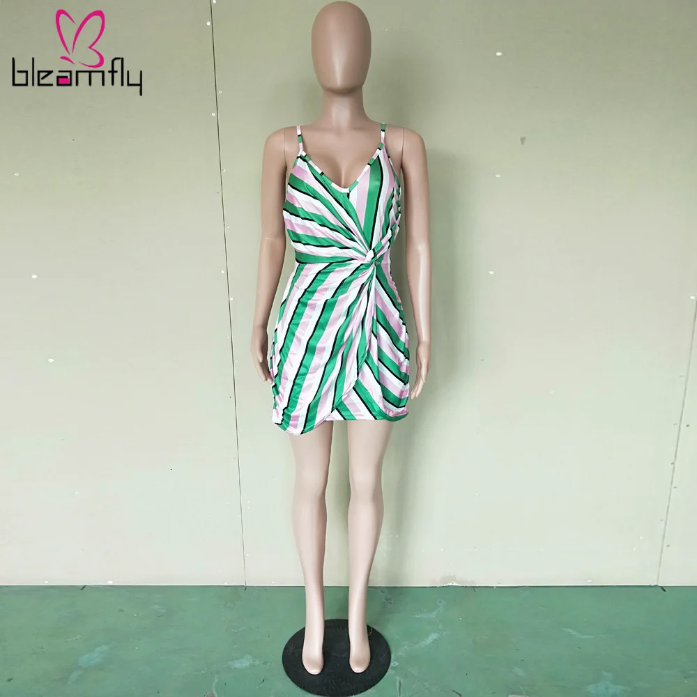2019 женское летнее платье без рукавов в полоску с принтом мини миди на тонких