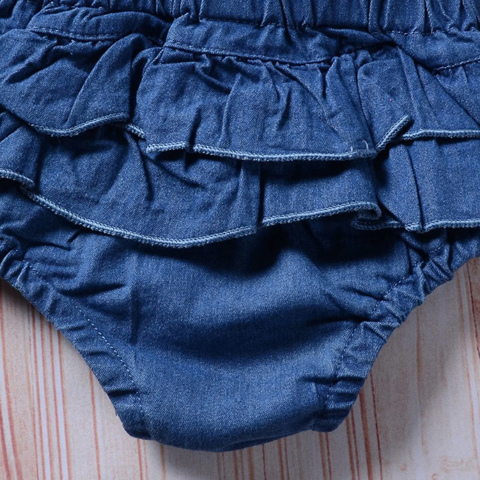 Комбинезон для новорожденных девочек и мальчиков однотонный джинсовый