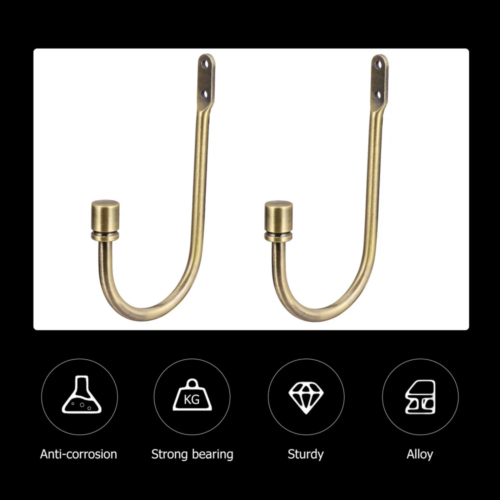 

1 Pair U-Shaped Curtain Tiebacks Wall Hook Curtain Hooks Drapery Tiebacks