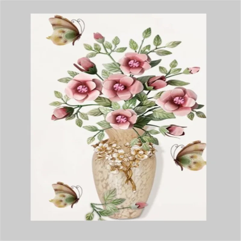 

3D DIY Vase Flower Tree Wall Stickers Room Wall Art Decal Home Decor 45*60cm 2020 Gift Drop shipping HOT