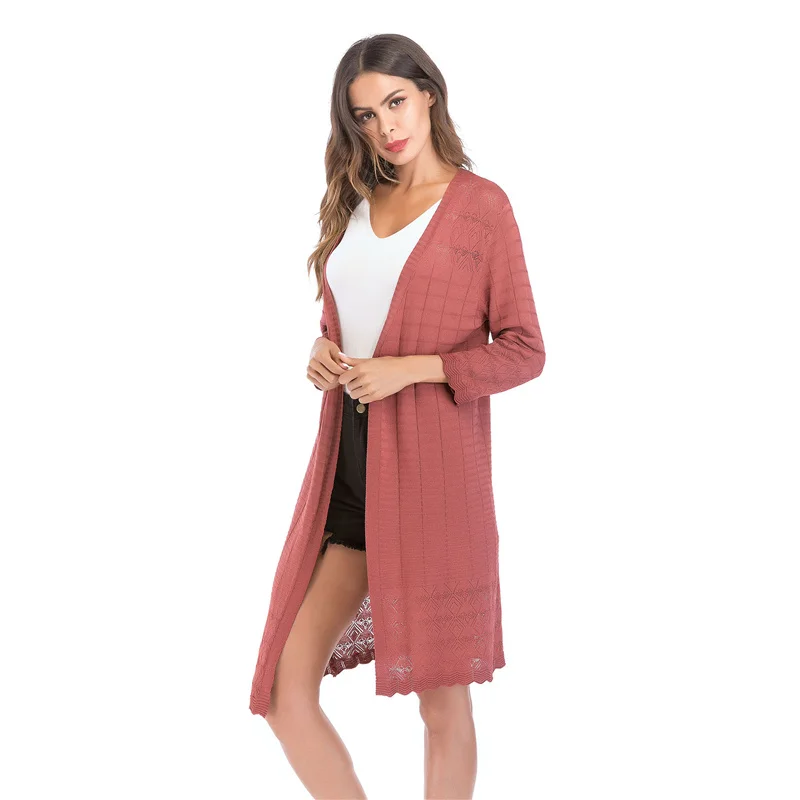 Тренчкот женский Длинный Облегающий модное элегантное ажурное пончо с