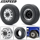 Передние ступицы колесных дисков AXSPEED Tamiya и резиновый комплект шин для 114 Tamiya прицеп трактор грузовик дистанционное управление Автомобильные Колесные детали