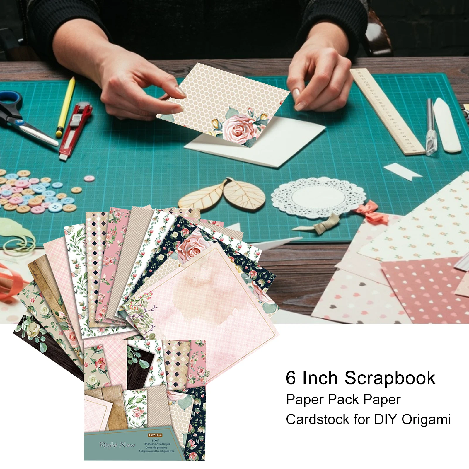 6 Inch Scrapbook Paper Pack Cardstock For DIY Origami Card Background Gift Box Packaging Hand-decorated Decoration | Дом и сад