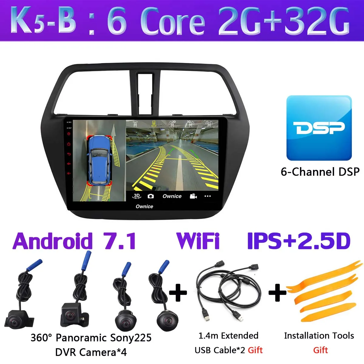 K5-B " 360 ° панорамный Android 9,0 автомобильный DVD мультимедийное радио gps для Suzuki SX4 S-Cross 2013 S Cross автомобильное радио DSP - Цвет: K5-B
