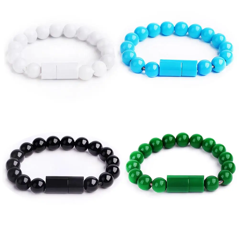 

Wearable USB Charging Bracelet Beads Charging Cable Portable USB Phone Charger for iPhone Type C Micro USB xiaomi Phones