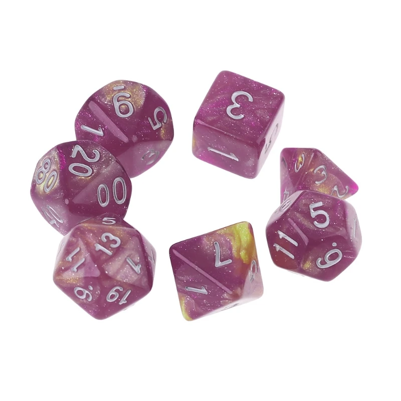 

G5AC 7 шт./компл. Dichromatic D4 D6 D8 D10 D12 D20 полигедрические циферблаты, настольные игры