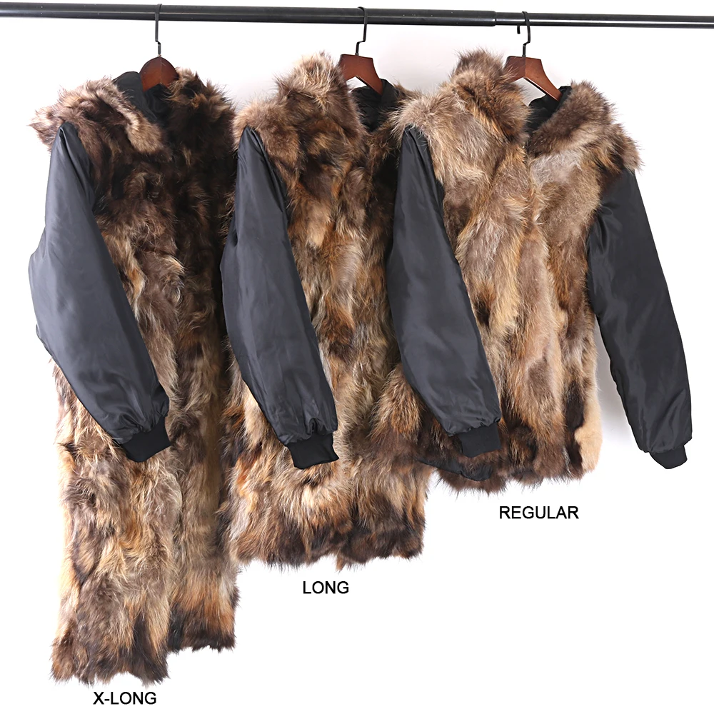 Lavelache Winter Natural Fur Jacket Women Real Fur Coat X-Long Waterproof Parka Winter Clothes Female Overcoat Thick Warm New