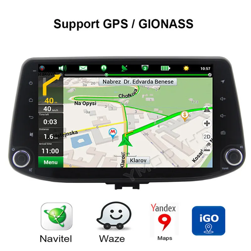 YMODVHT 9inch 4GB+64GB Android 9.0 Car DVD Radio for Hyundai I30 Stereo GPS Navigation Multimedia | Автомобили и мотоциклы