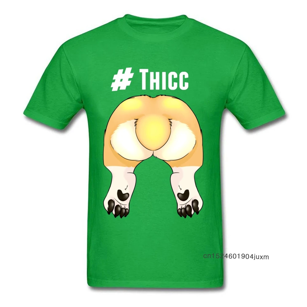 Футболка Thicc Corgi Butt забавная Мужская Уличная зеленая футболка летняя хлопковая с