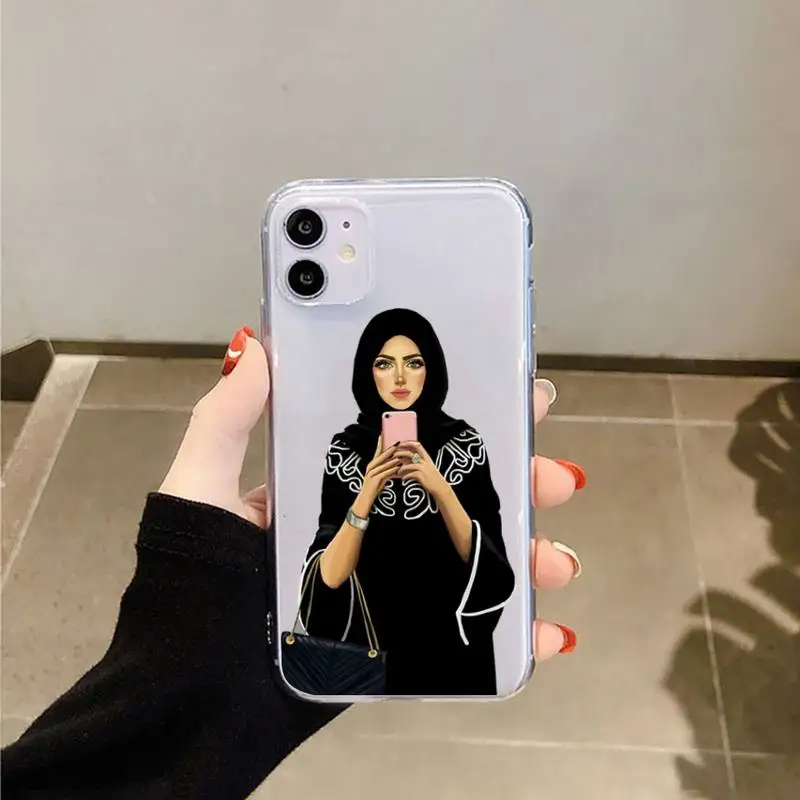 

Muslim Islamic Arabic Gril Eyes high quality Phone Case shell Transparent for iPhone 6 7 8 11 12 s mini pro X XS XR MAX Plus