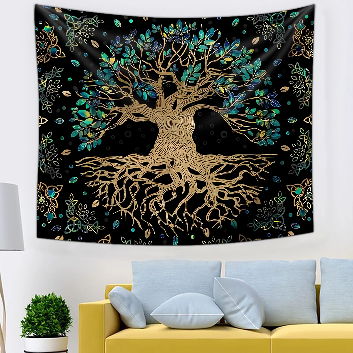 

Рисунок желающих деревьев, искусственная настенная подвеска, хиппи, психоделический декоративный настенный ковер, простыня, Богемный Хипп...