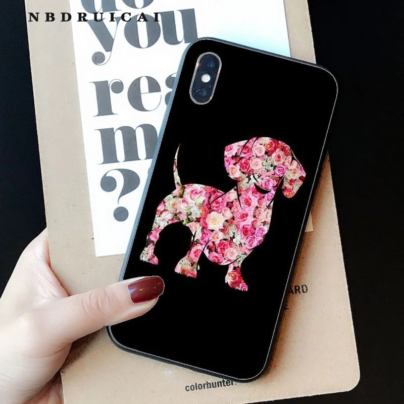 

NBDRUICAI Animals Dogs Dachshund High Quality Silicone Phone Case for iPhone 11 pro XS MAX 8 7 6 6S Plus X 5 5S SE XR case