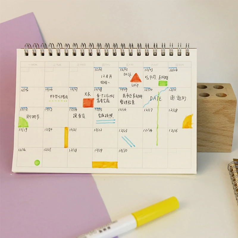 

Planner Book Monthly Weekly Daily Agenda Schedule Blank Diary DIY Study Notebook