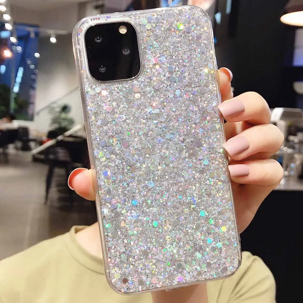 Блестящая с кристаллами, прозрачная, для телефона чехол для samsung A6, A8, A9,, блестящая, блестящая, для Galaxy Note 10, S7, S9, S8, S10 Plus, E, мягкий чехол