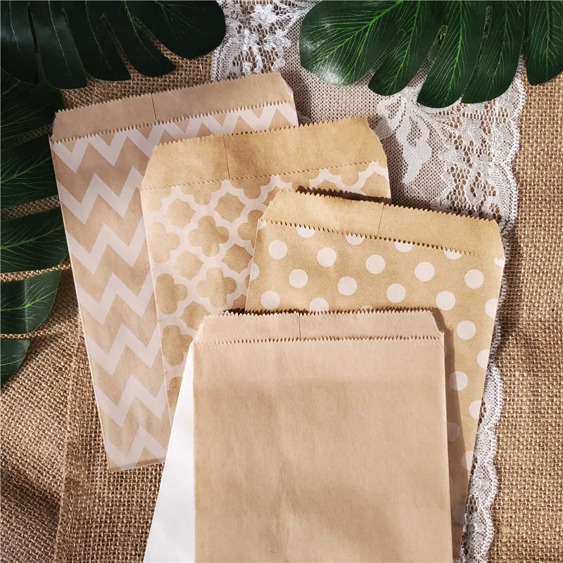 

Kraft Paper Bags Treat Candy Bag Wedding Birthday Party Favors Baking Cookie Cake Supplies