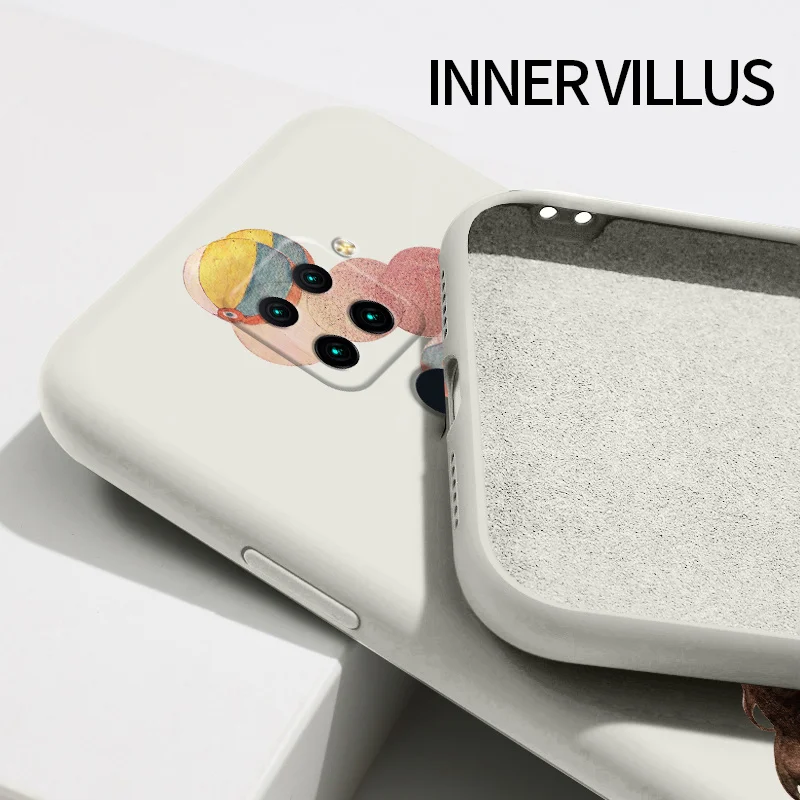 

Thin Soft Ball Girl Pattern Liquid Silicone Case For Redmi 10X4G 10X5G 10XPro 9 9A Note 94G 95G 8 8Pro 7 7Pro Redmi K30 K20