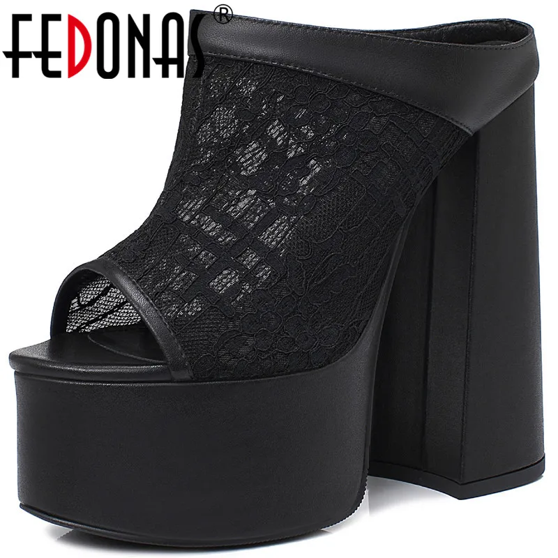 Женские винтажные тапочки FEDONAS из натуральной кожи Популярные Лоскутные