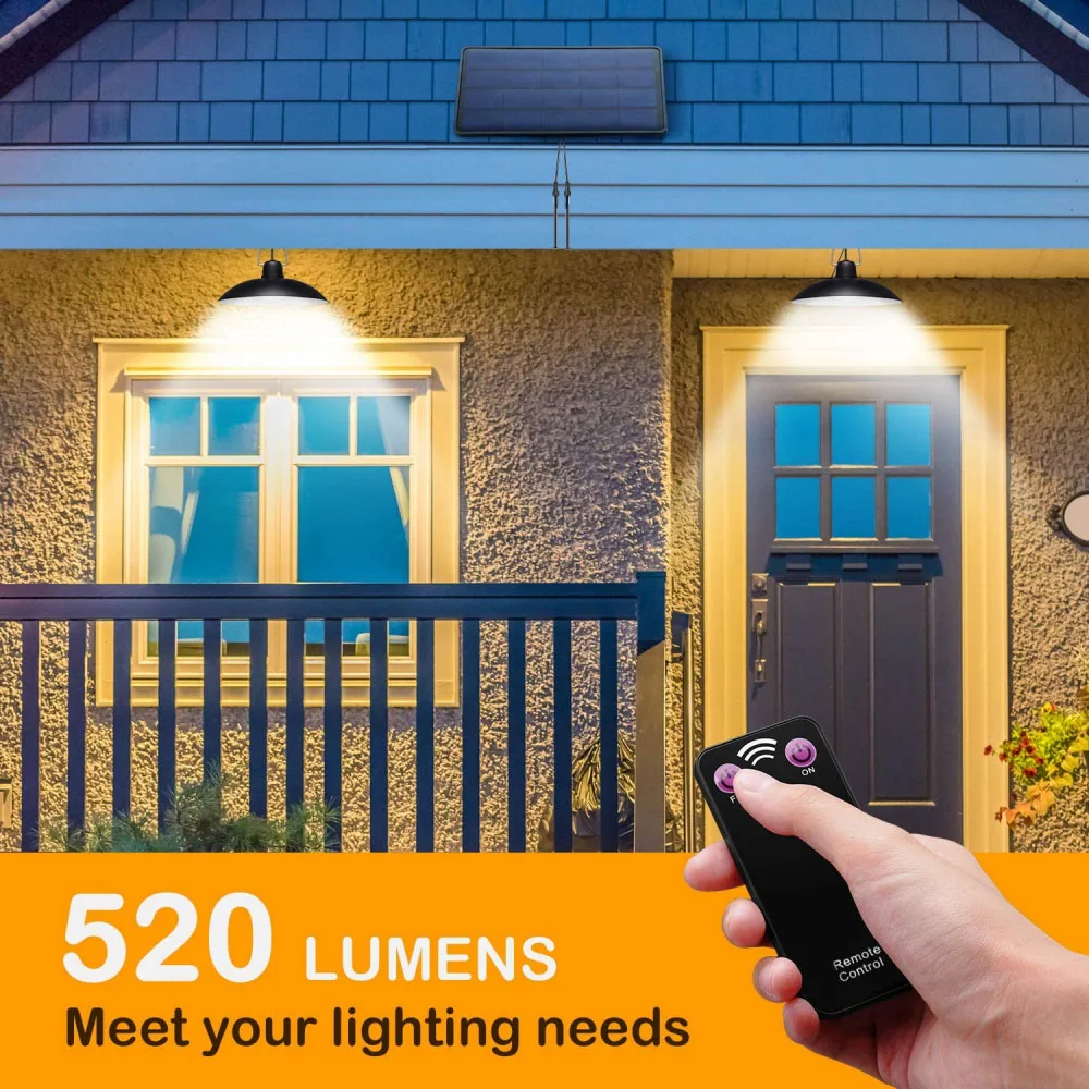 

Ip65 Waterproof Outdoor Solar Light Single Double Head Lamp Solar Pendant Light 3500K 6500K For Courtyard Garden Indoor Lighting