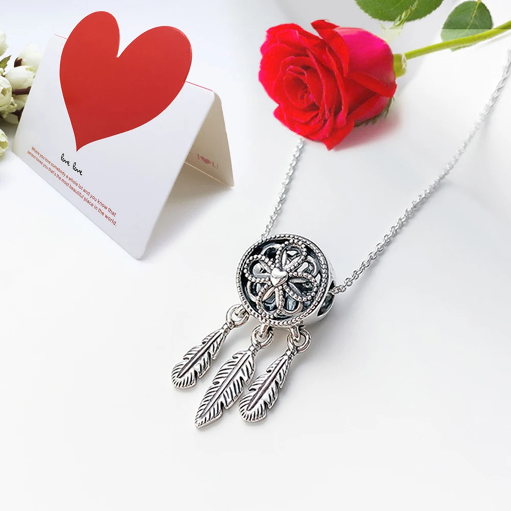 

Panjia s925 necklace female retro fashion divine dream catcher diy pendant clavicle chain holiday party gift ZT0132