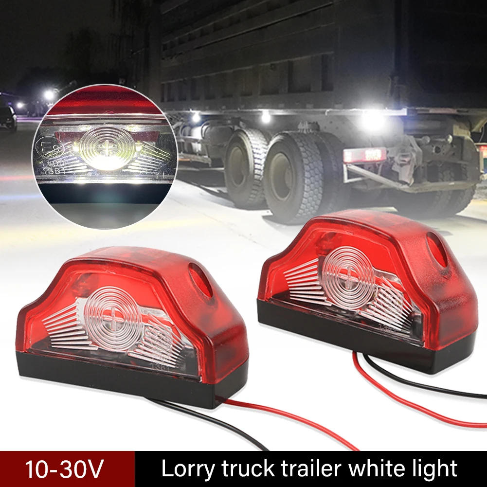 

2Pcs License Plate Lights 12V/24V for Trailer Truck UTV Lorry 3LED White Lamp E9 Listed Licence Tag Lights Car Accessories