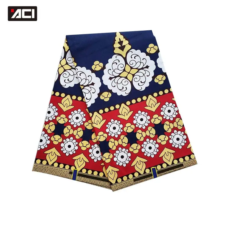 

ACI African Real Wax Prints Fabric Ankara Nigeria Wax Tissu Africain 6 Yards Polyester Material Ankara African Wax Prints Fabric