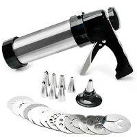 cookie press kit gun machine cookie making cake decoration 13 press molds 8 pastry piping nozzles cookie tool biscuit make
