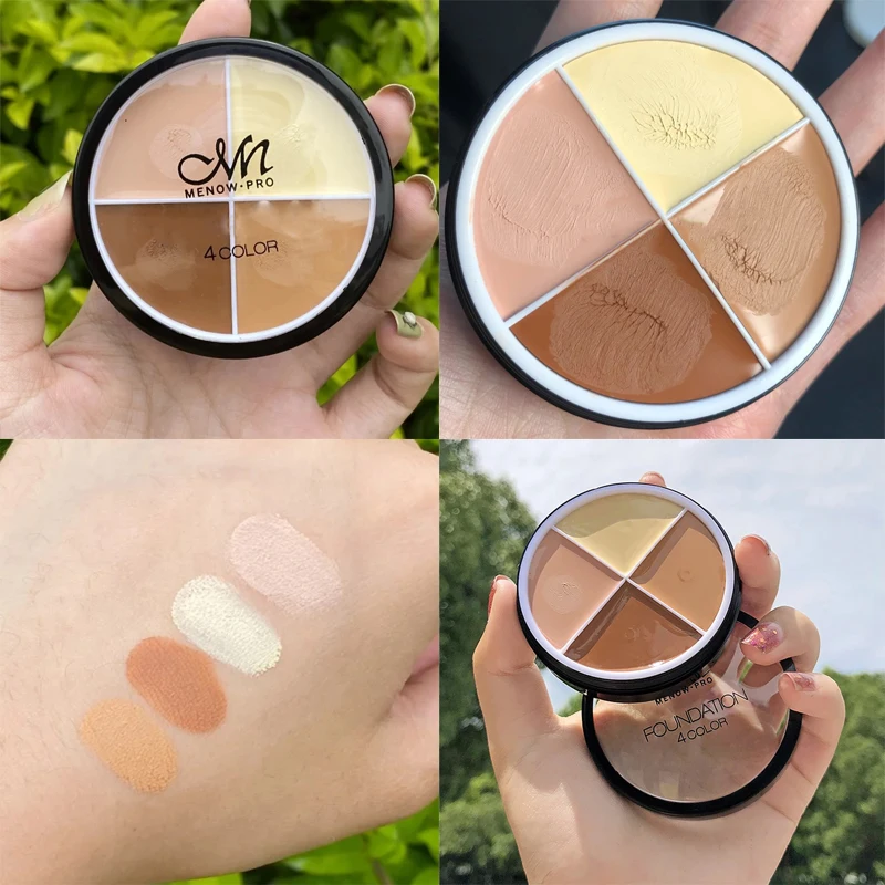 

4 Colors Facial Concealer Palette Lasting Natural Full Cover Acne Marks Dark Circles Face Contour Cream Brighten Skin Cosmetic