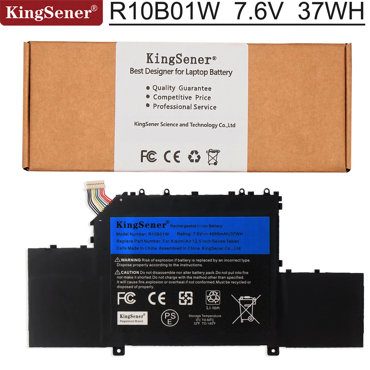 Аккумулятор KingSener R10B01W R10BO1W для ноутбука Xiaomi Mi Air 12 5 серия 161201 01 AA 7 6 В 4866 мАч/37