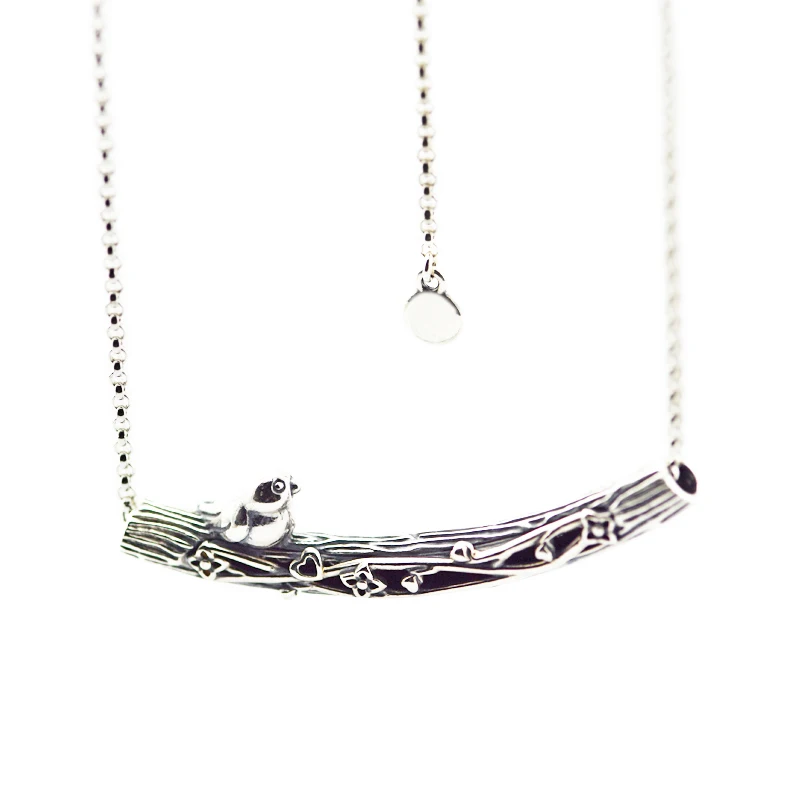 925 ювелирные изделия весеннее ожерелье с изгибом птицы женские оригинальные цепи