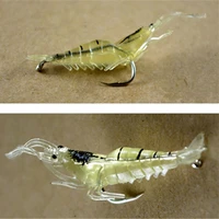 5cm soft shrimp bait artificial worm fishing lure with hook wobbler silicone shone prawn bait sea fishing bait fishing lure